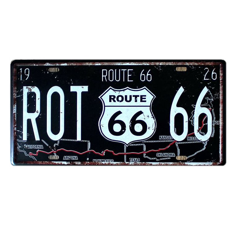 15*30cm - ROT 66 - Car License Tin Signs/Wooden Signs