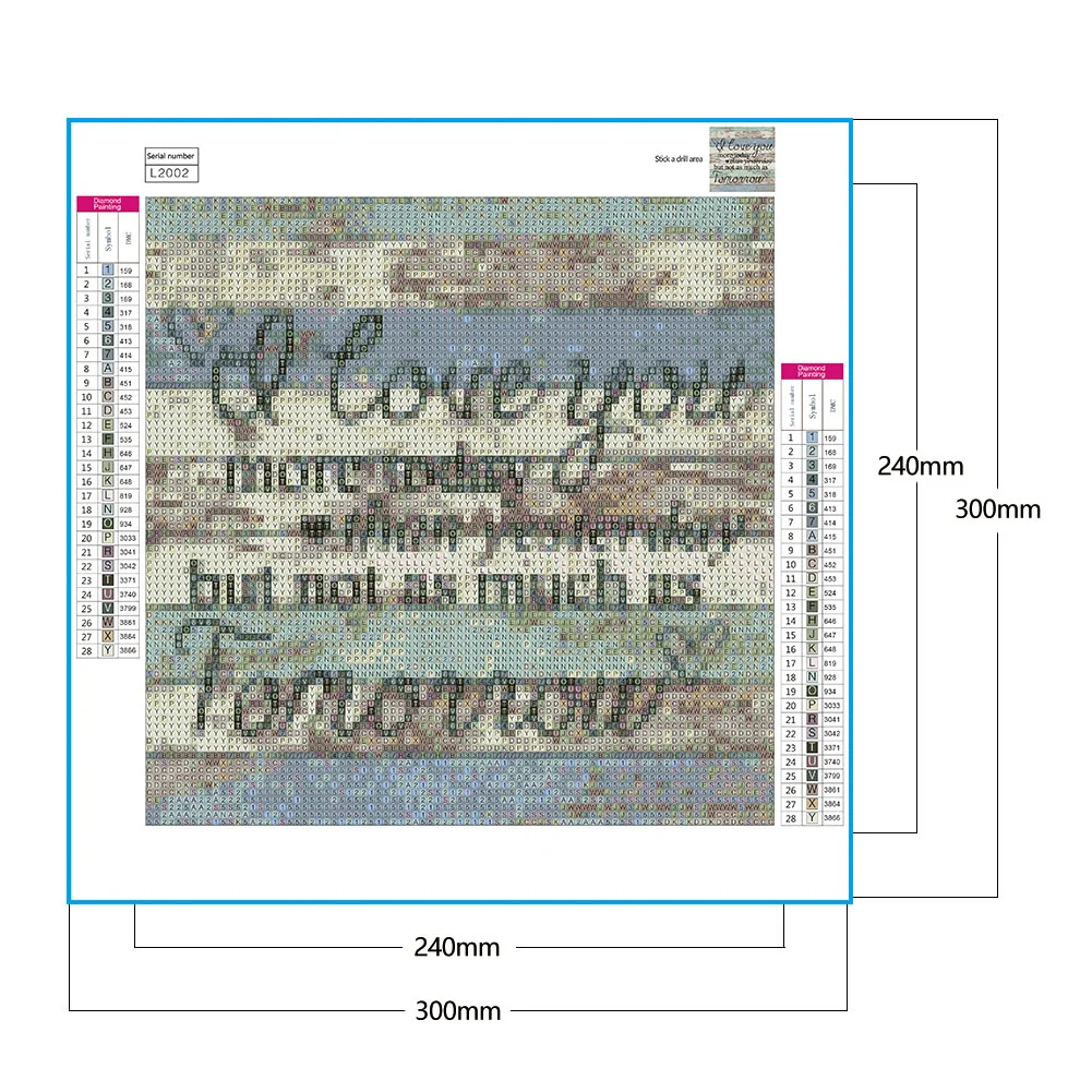 Diamond Painting - Full Round Drill - I Love You(30*30cm)