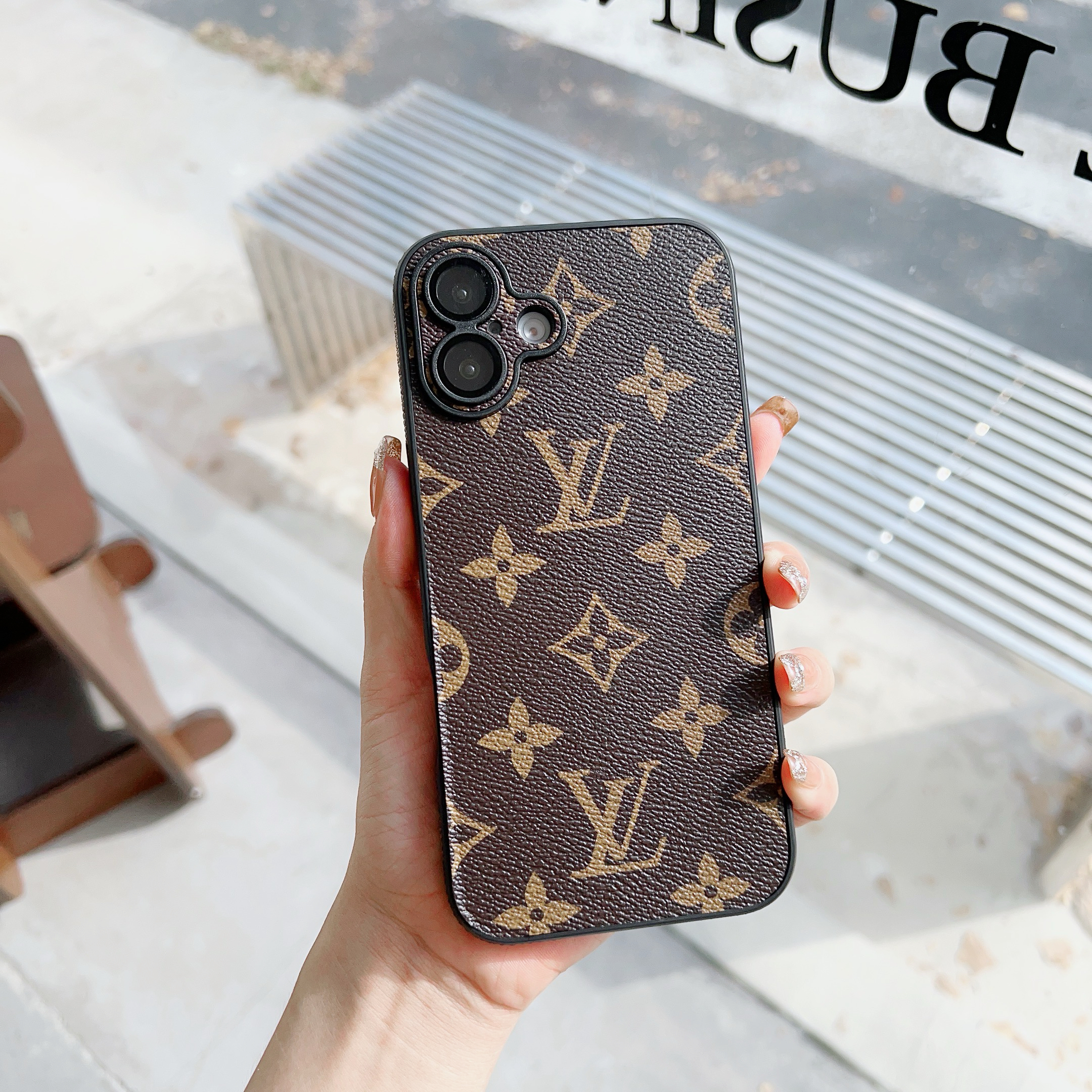 Classic Canvas LV Monogram Leather Apple iPhone Back Cover Protective Case