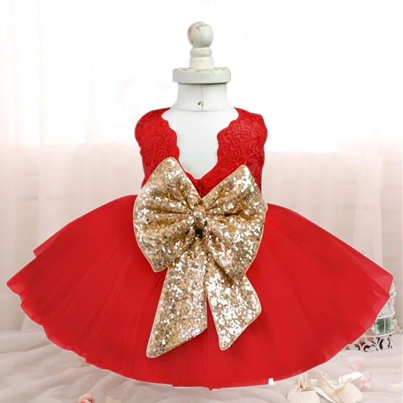 Merry Christmas Winter Party Dresses For Baby Girls New Year Ceremony Costume Evening Tulle Fabrics Kids Princess Tutu Dress