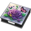 Purple Rose Pu DIY 5D Diamantmalerei-Notizbox (160 leere Notizbl&ouml;cke) f&uuml;r das B&uuml;ro