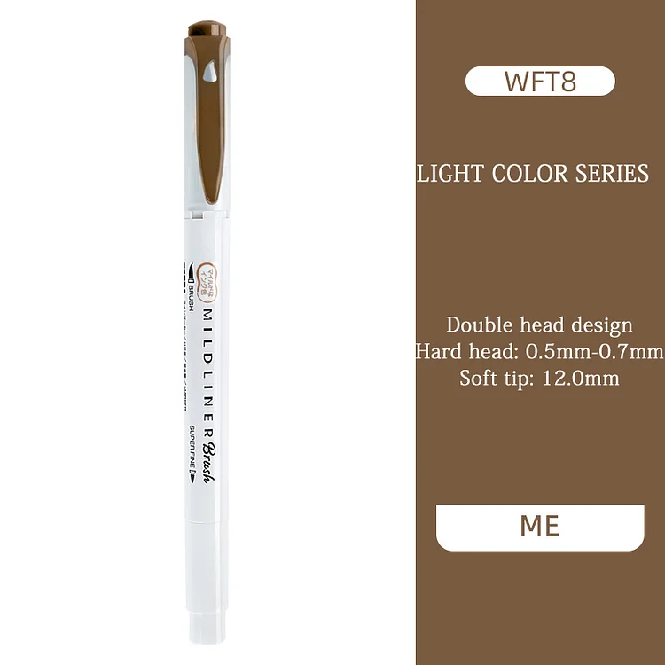 JOURNALSAY Zebra WFT8 25 Colors Brush Double-headed Fluorescent Pen