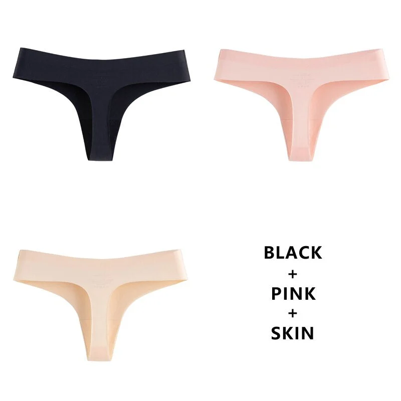 Meet'r 3Pcs/Lot Women Seamless Panties Underwear Fashion Sexy Low-Rise Thong Female Comfortable Intimates G String Lingerie