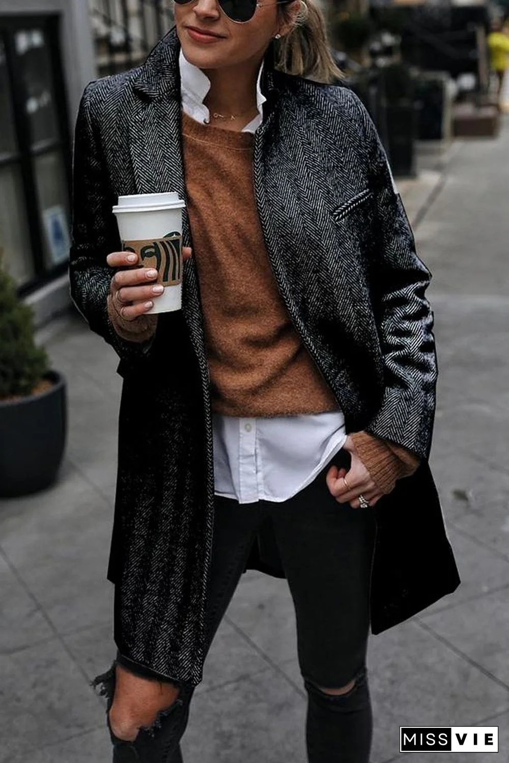 Outlook Button Down Textured Coat