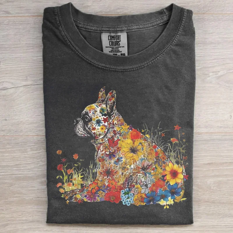 Frenchie Mom Dog Floral T-shirt Eagerlys