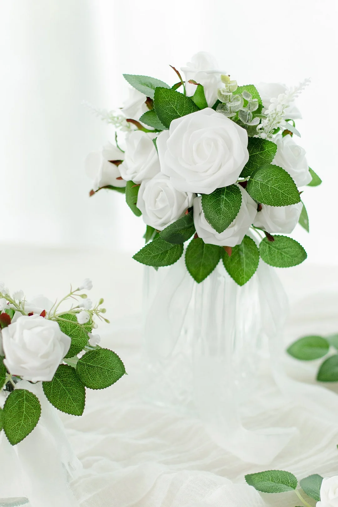 1.5"-2" Foam Rosebud & Petite Rose with Stem - 18 Colors