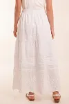 Boho Embroidered Skirt, Tiered Cotton Skirt, Guangzhou Garment Factory, Plus Size White Skirt, Romantic Cottagecore Skirt