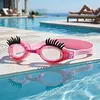 Eyelash Goggles with Lashes Funny Goggles Anti-Fog No Leak Swimming Glasses for Adult Ladies and Women for Outdoor Pool Swimming Play