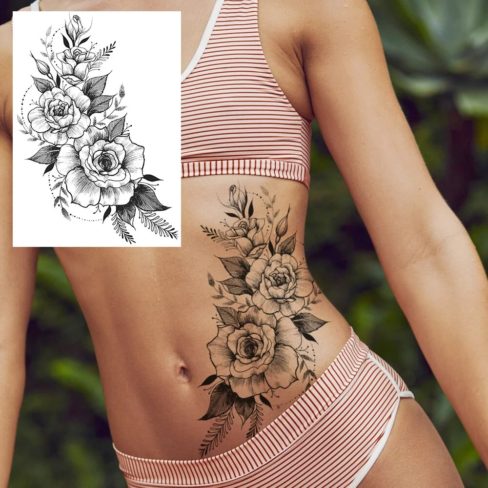 Sdrawing Henna Flower Temporary Tattoos For Women Fashion Body Art Tatoos Realistic Fake Jewelry Mandala Dreamcatcher Tattoos Sexy