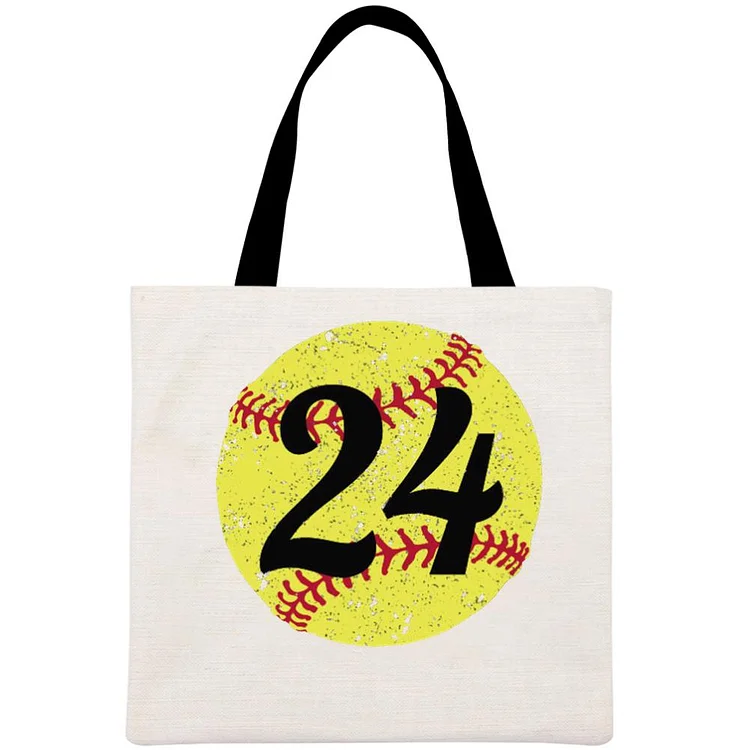 Softball number 24 Printed Linen Bag-Annaletters
