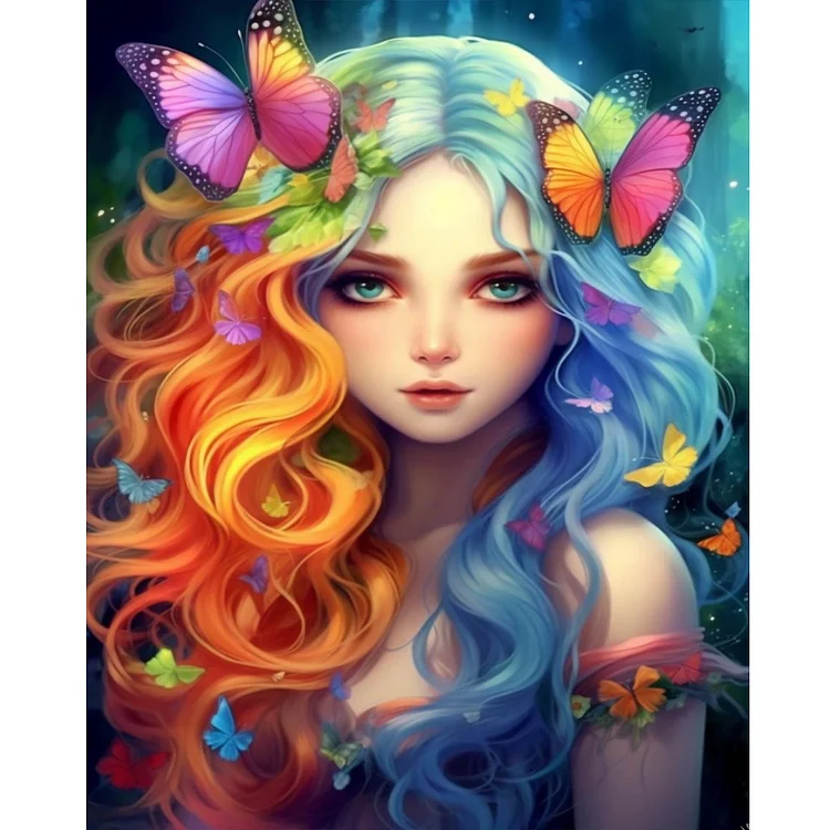 Full Round Diamond Painting - Butterfly Fairy 40*50CM