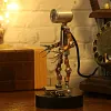 Retro Steampunk Metal Copper Ornaments Pure Handmade Desktop Mechanical Industrial Style Night Light