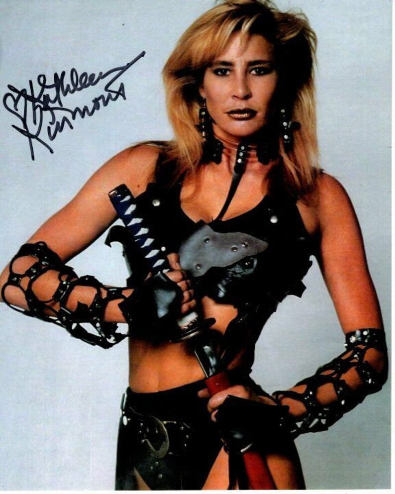 Kathleen kinmont signed autographed roller blade warriors karin crosse Photo Poster painting