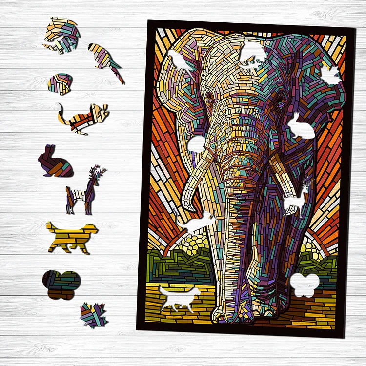 Ericpuzzle™ Ericpuzzle™Sunset and The Elephant Wooden Puzzle