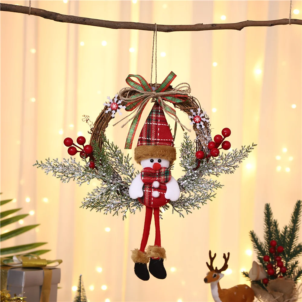 Christmas simulation cute cartoon doll garland window decorations