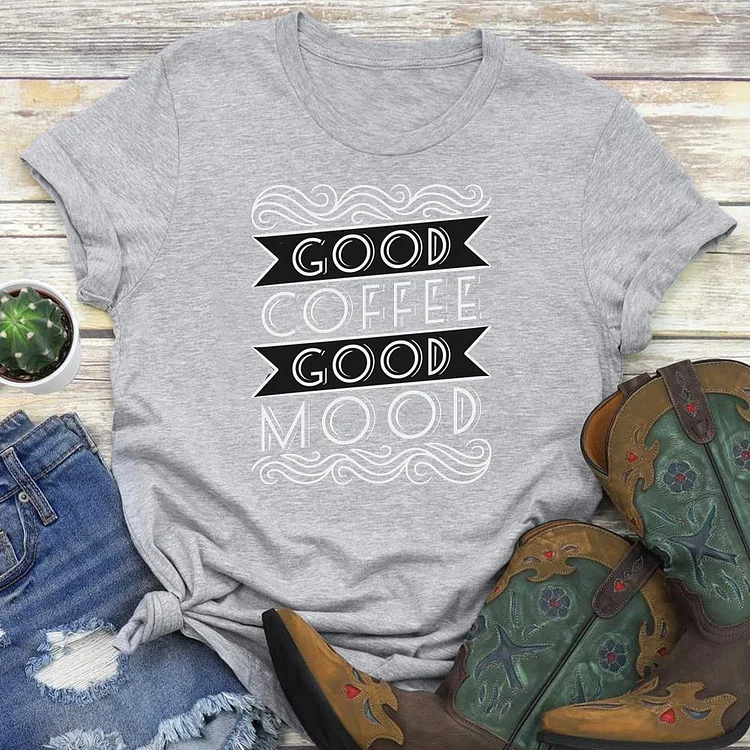 Good Coffee Good Mood   T-Shirt Tee-03600-Annaletters