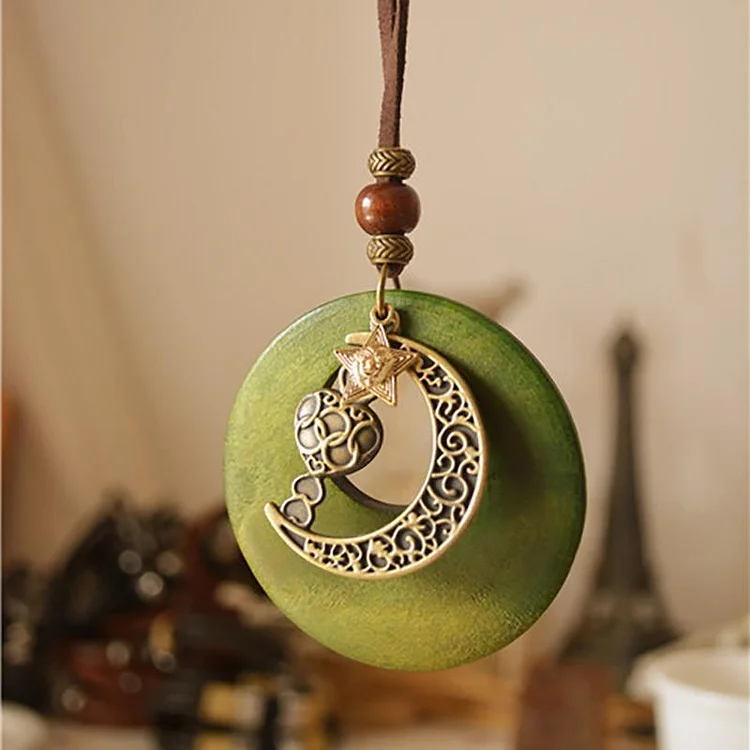 Ethnic Style Vintage Chain Moon Necklace