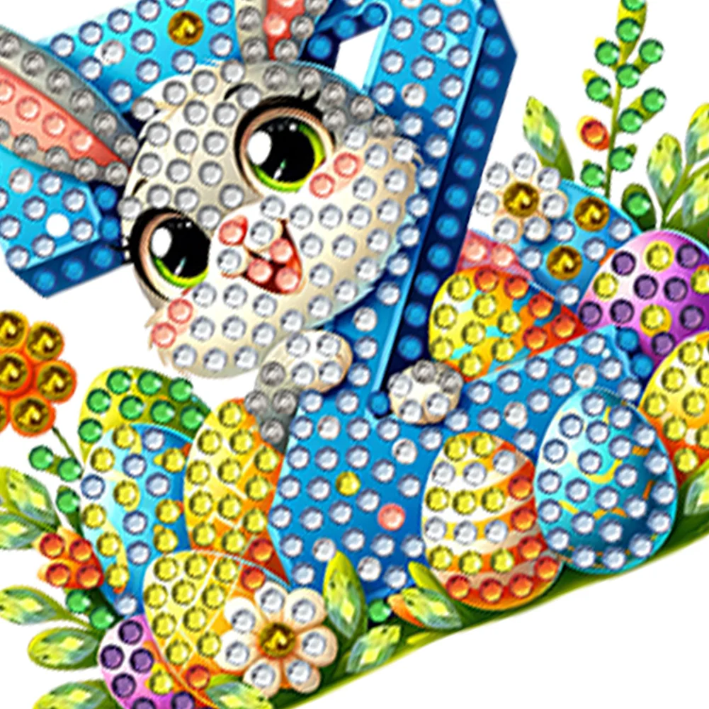 DIY PET Double Sided Special Shaped Easter Alphabet Z Diamond Painting Keychain