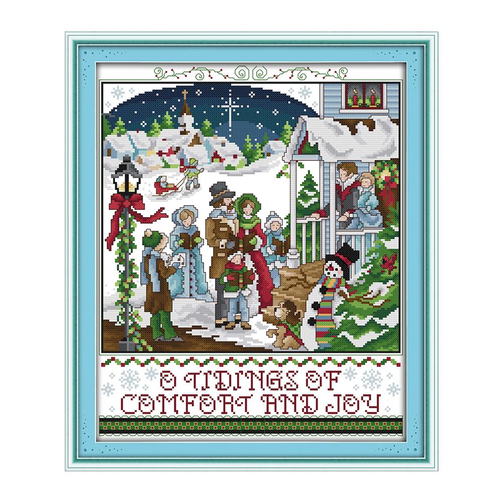 

Christmas Carol - 14CT Stamped Cross Stitch - 36*43cm, 501 Original