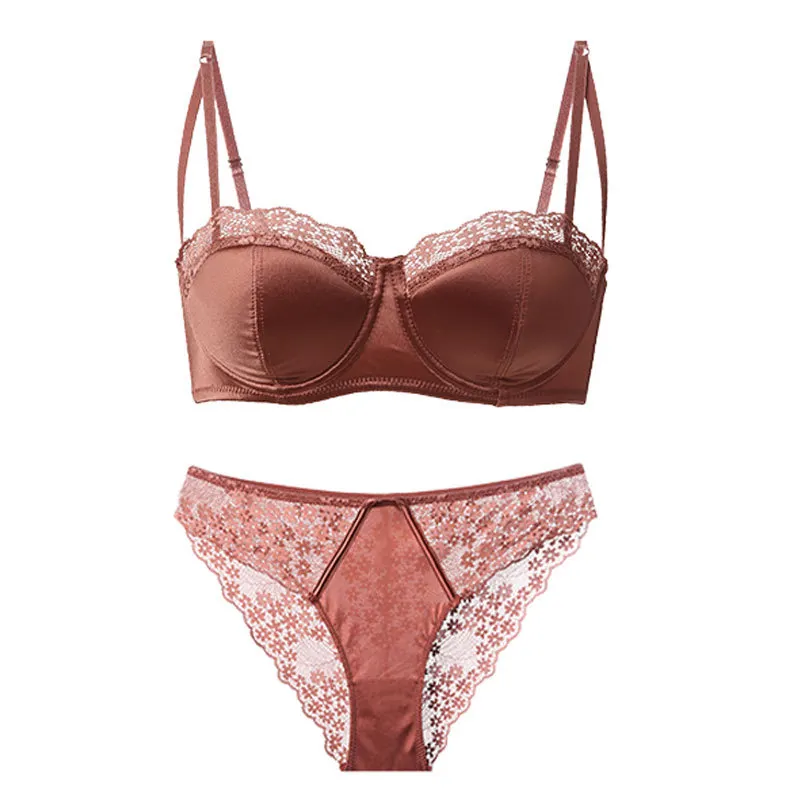 Churchf Lingerie Women Gathered Sexy Lingerie Set French Silk Thoracic Lingerie Soft Steel Ring On The Summer Bra Set
