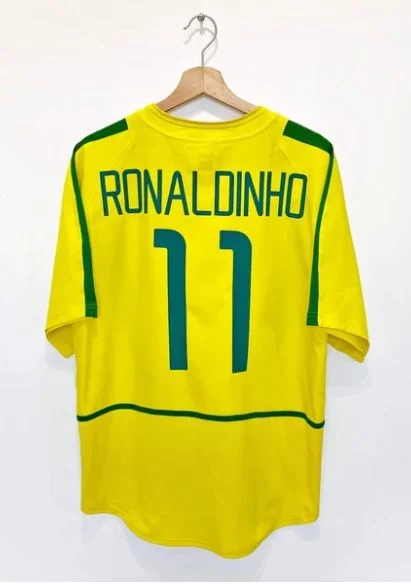 Brasilien Ronaldinho 11 Home Retro Trikot WM 2002