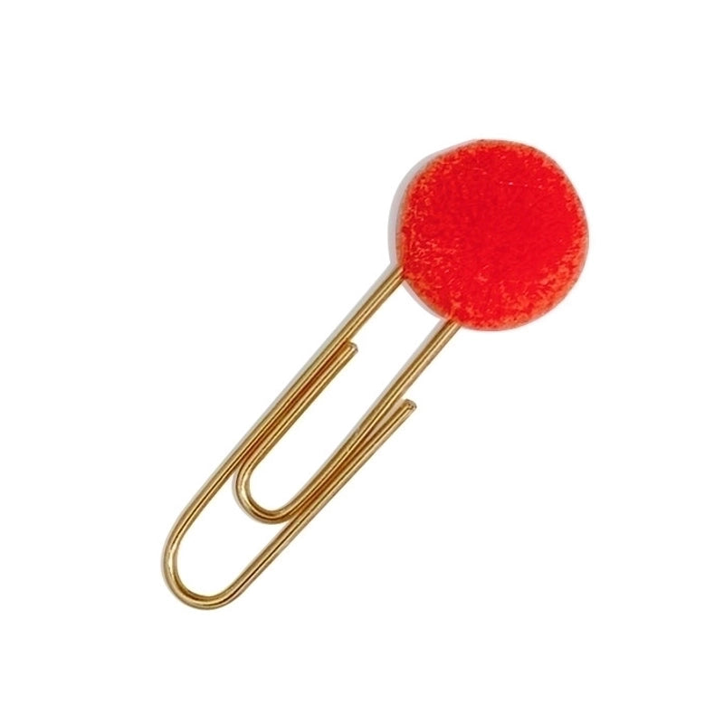 Japanese Cute Creative Metal Paper Clip Bookmark Color Candy Hairy Ball Pin Student Office Supplies Stationery