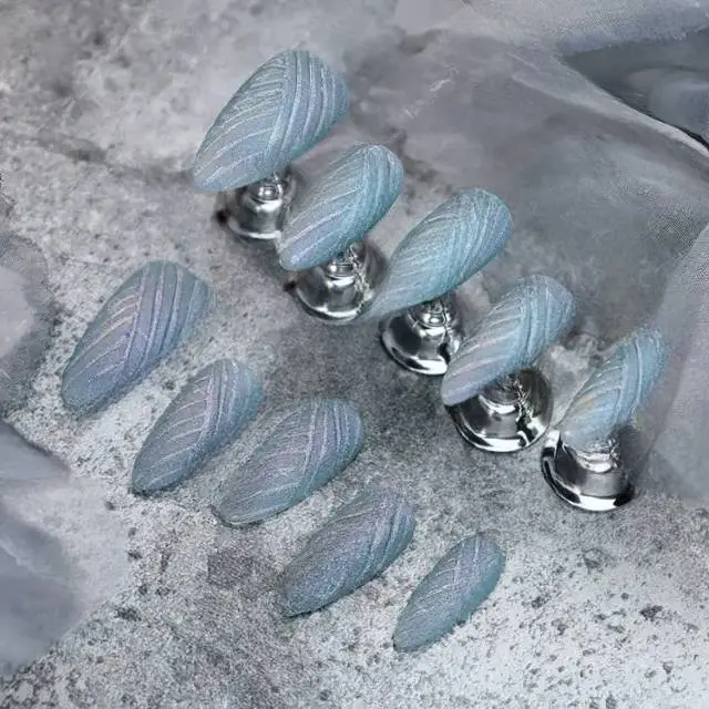 Mermaid Blue Texture Nail Stickers (M)