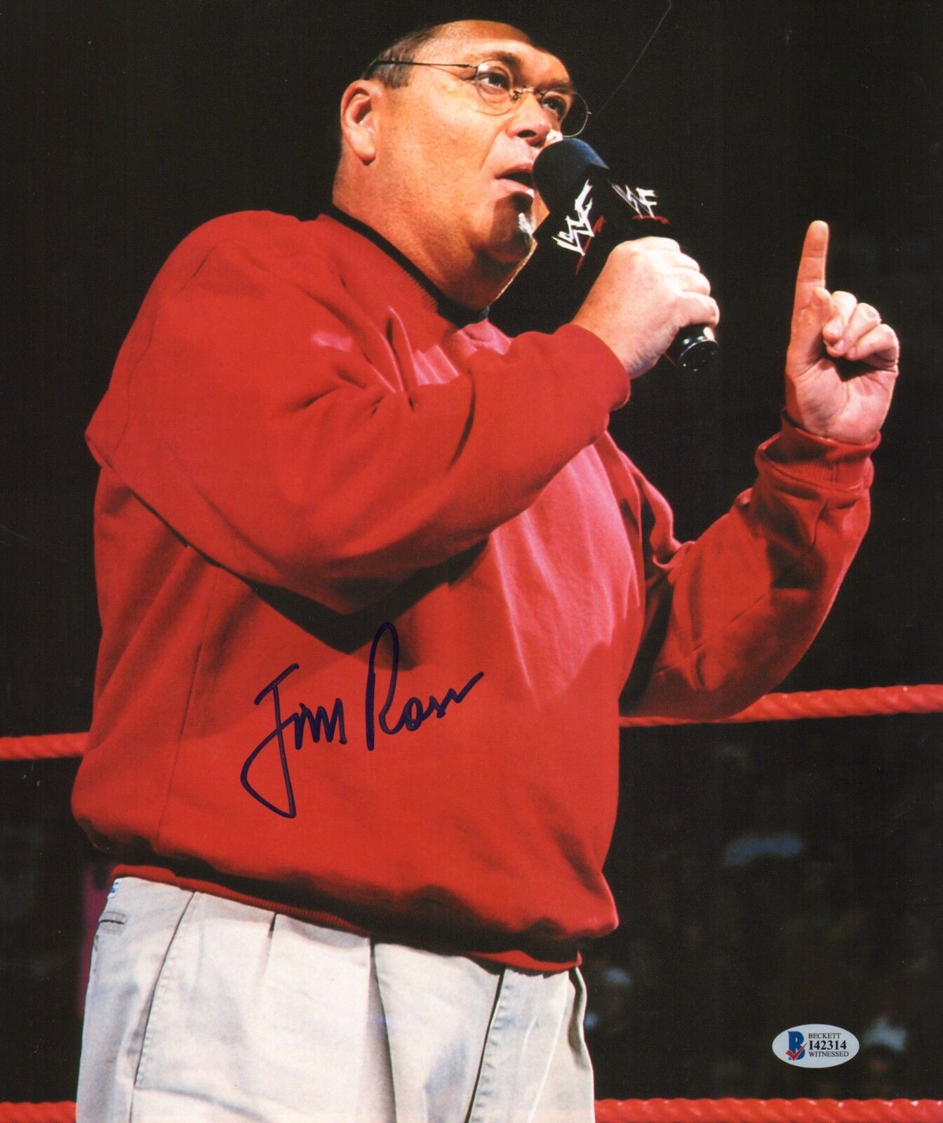 Jim Ross Signed 11x14 Photo Poster painting BAS Beckett COA WWE Pro Wrestling Picture Autograph