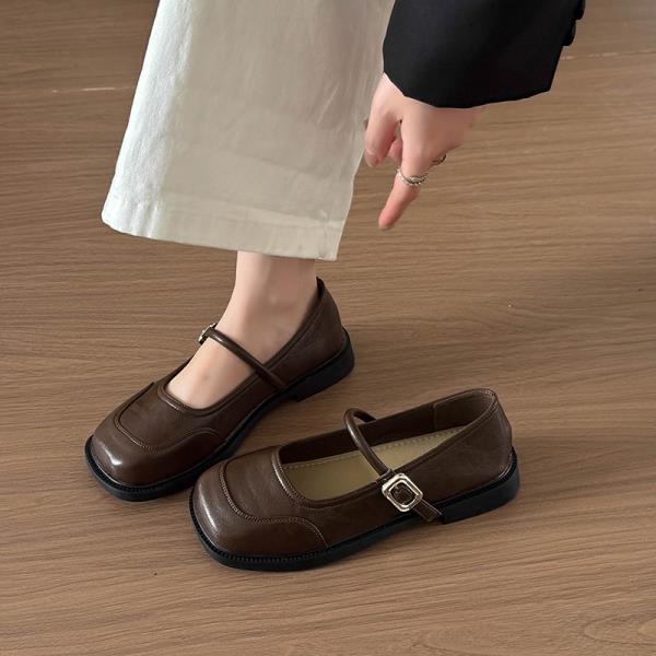 Shoes Woman 2025 Female Footwear Oxfords All-Match New Dress Retro Leather Summer Comfortable Mary Janes Spring Shoes Woman Comf