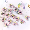 Lovely Painting Pink Flower Butterfly Beads DIY Jewelry Accessories