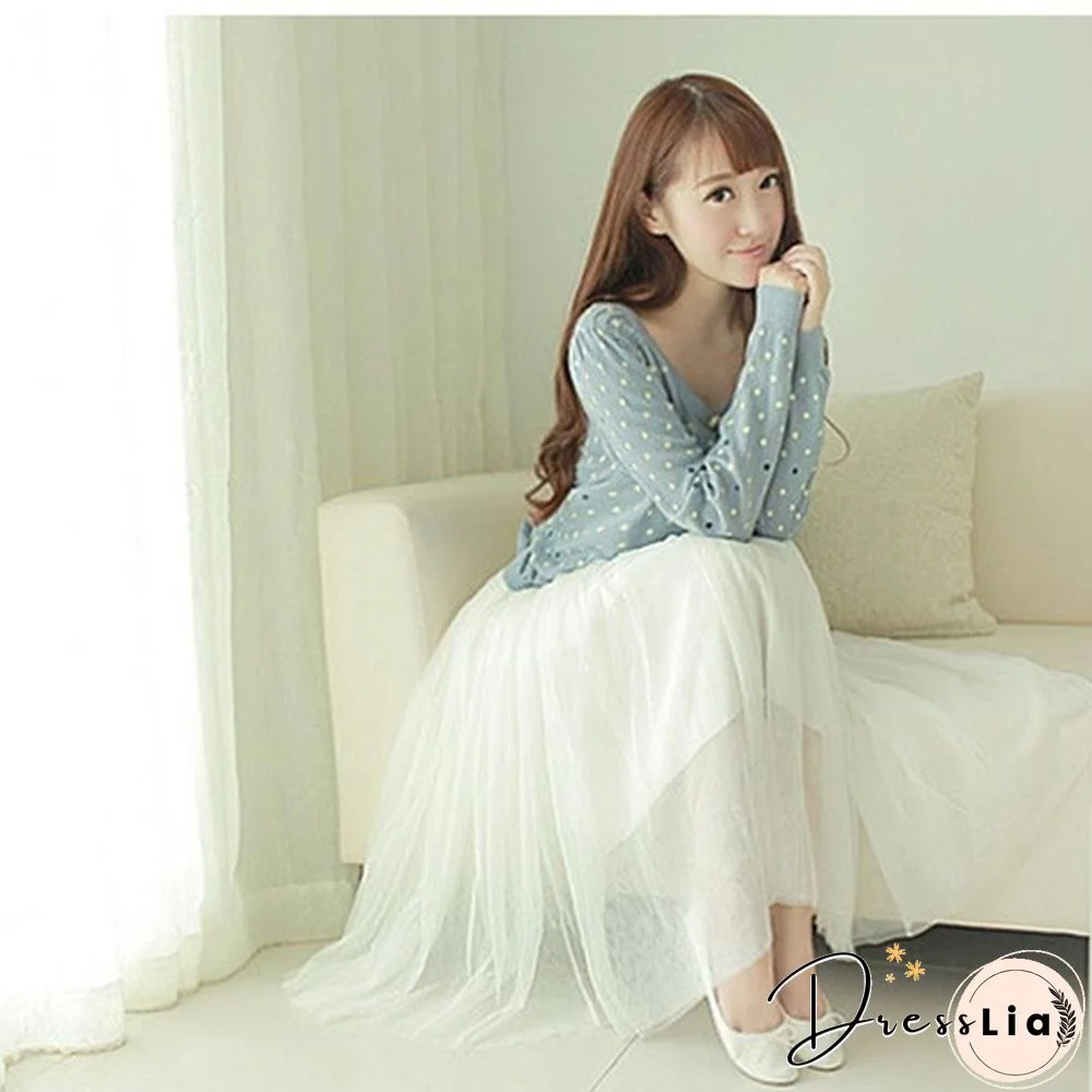 Tulle Skirts Women Spring Summer Elastic High Waist Skirt Womens Tutu Maxi Pleated Skirt Fashion