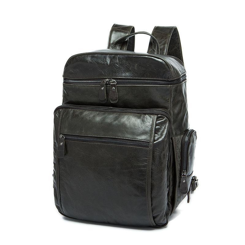 Leather Backpack Fashion School Bag Business Casual Computer Bag