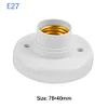220V E27 Lamp Holder Home Corridor Stair Round Light Bulb Socket Base White