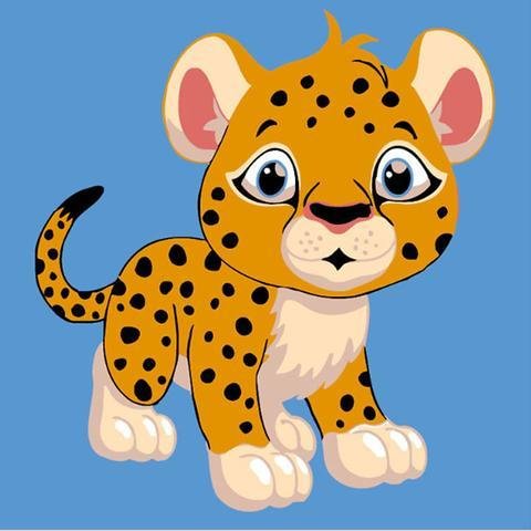 DIY Acrylic Painting, Paint by Number Kits for Kids Beginner - Cute Tiger 8" x 8"、bestdiys、sdecorshop