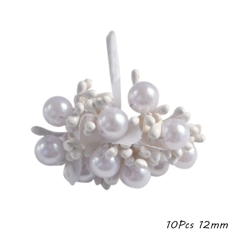 White Theme Artificial Flower Cherry Stamen Berries Bundle DIY Christmas Decoration Wedding Cake Gift Box Wreaths Xmas Decor