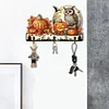 (US Only)Halloween Pumpkin Owl Wood 2D/Flat DIY Diamond Painting Hooks Home Decor Craft