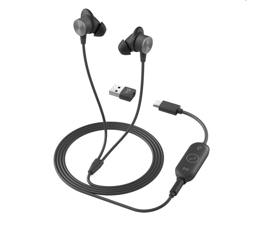 Logitech Zone Wired Earbuds With Noise Canceling Microphone