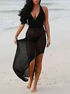 See-Through Solid Color Maxi Dress