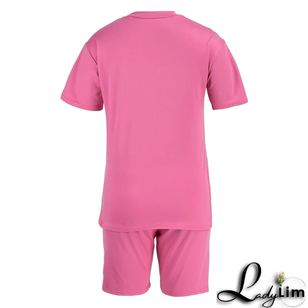 Grey Casual Print Split Joint O Neck Short Sleeve Two Pieces