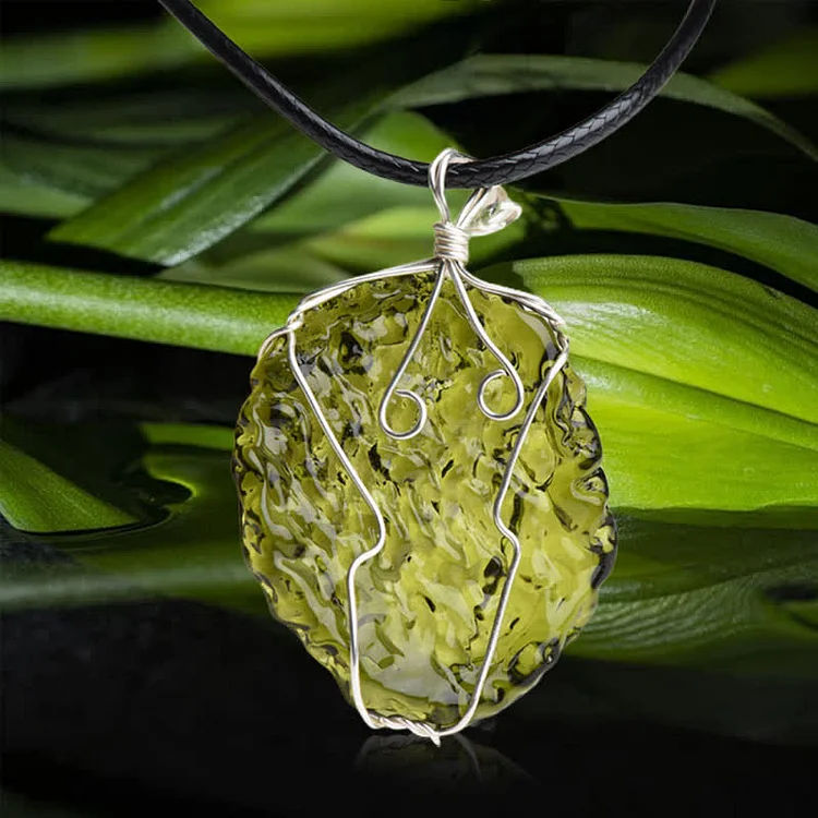 Natural Moldavite Irregular Necklace