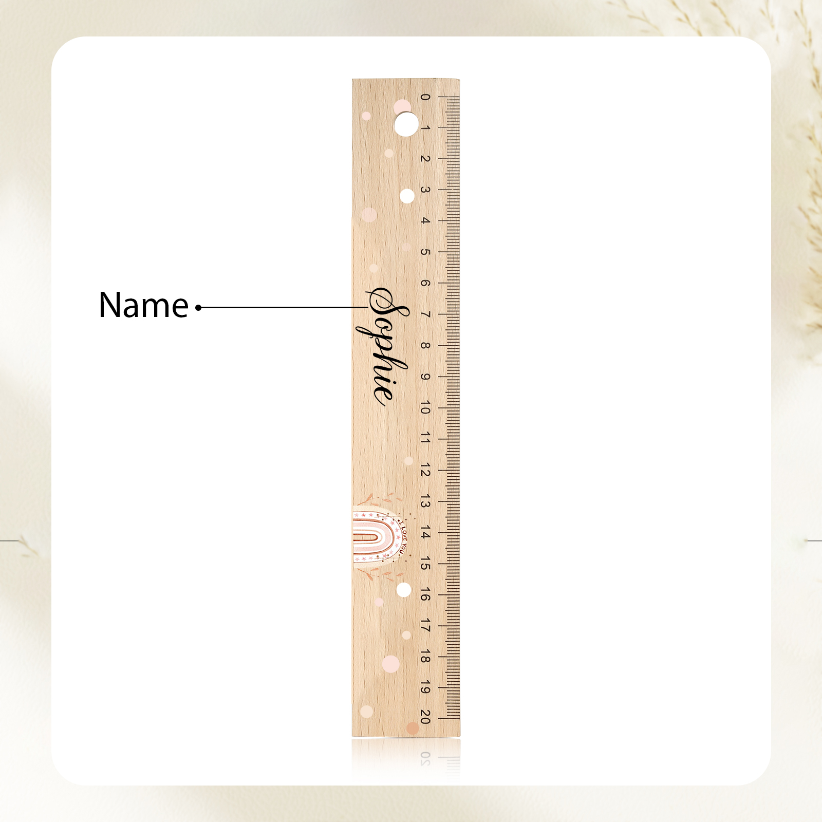 Custom 1 Name Ruler Wooden Ruler Back To School Gift for Boys Girls-Jessemade AU