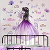 Purple Floral Girl Inspiring Quote Wall Sticker Home Decor