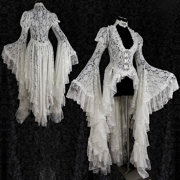 Lace Ruffle Tailcoat Medieval Renaissance Vintage Dress Women's Costume Vintage Cosplay Party Long Sleeve Dress Masquerade 2023 - US $64.99 –P1