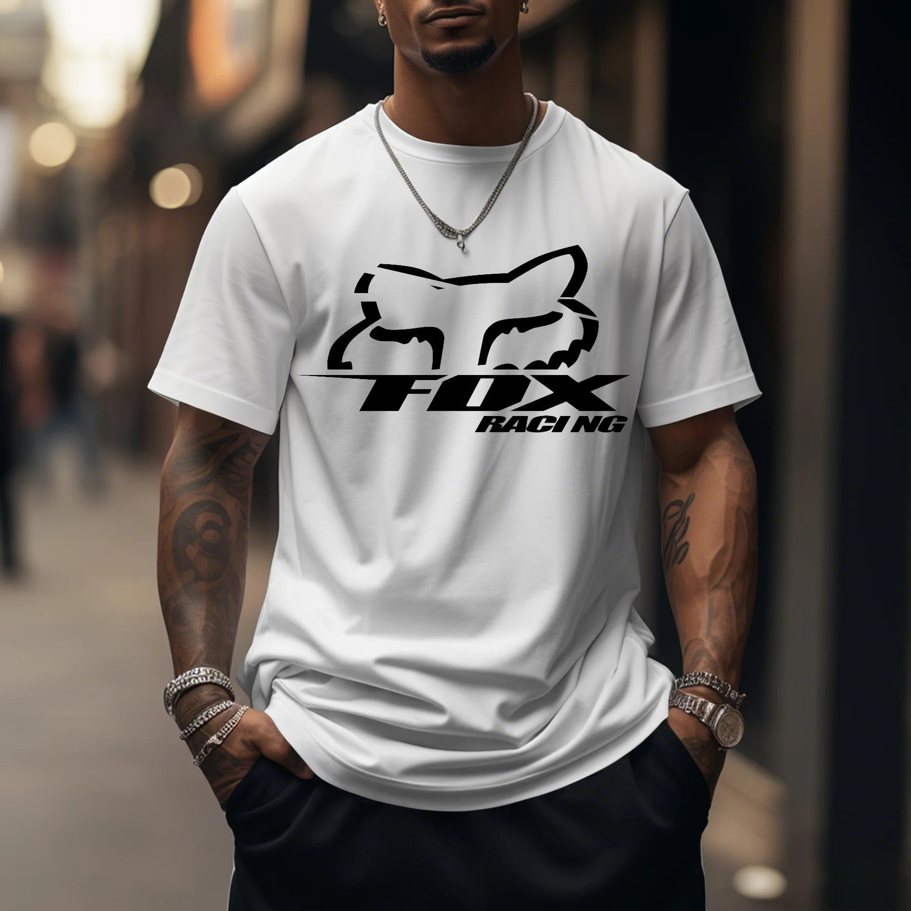 Unisex Loose Fit Racing Print T-Shirt / TECHWEAR CLUB / Techwear
