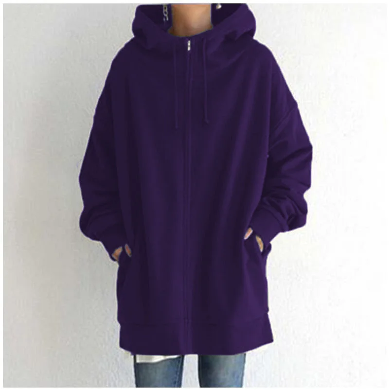Uveng Street Polyester Fiber Zipper Hooded Long Lining Hoodies