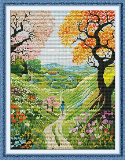 Country Life-Joysunday 14CT Stamped Cross Stitch-41*51cm(Canvas） gbfke
