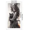 Black And White Girl And Cat-14CT Counted Cross Stitch 50*100cm/19.69*39.37in(Big Size) tapestrymarket