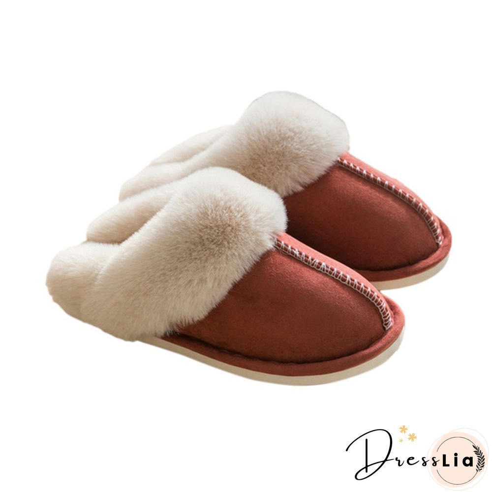 Fashion Women Winter Slippers Indoor Bedroom Lovers Couples Shoes Fashion Warm Shoes Flat Flat Antiskid Slipper
