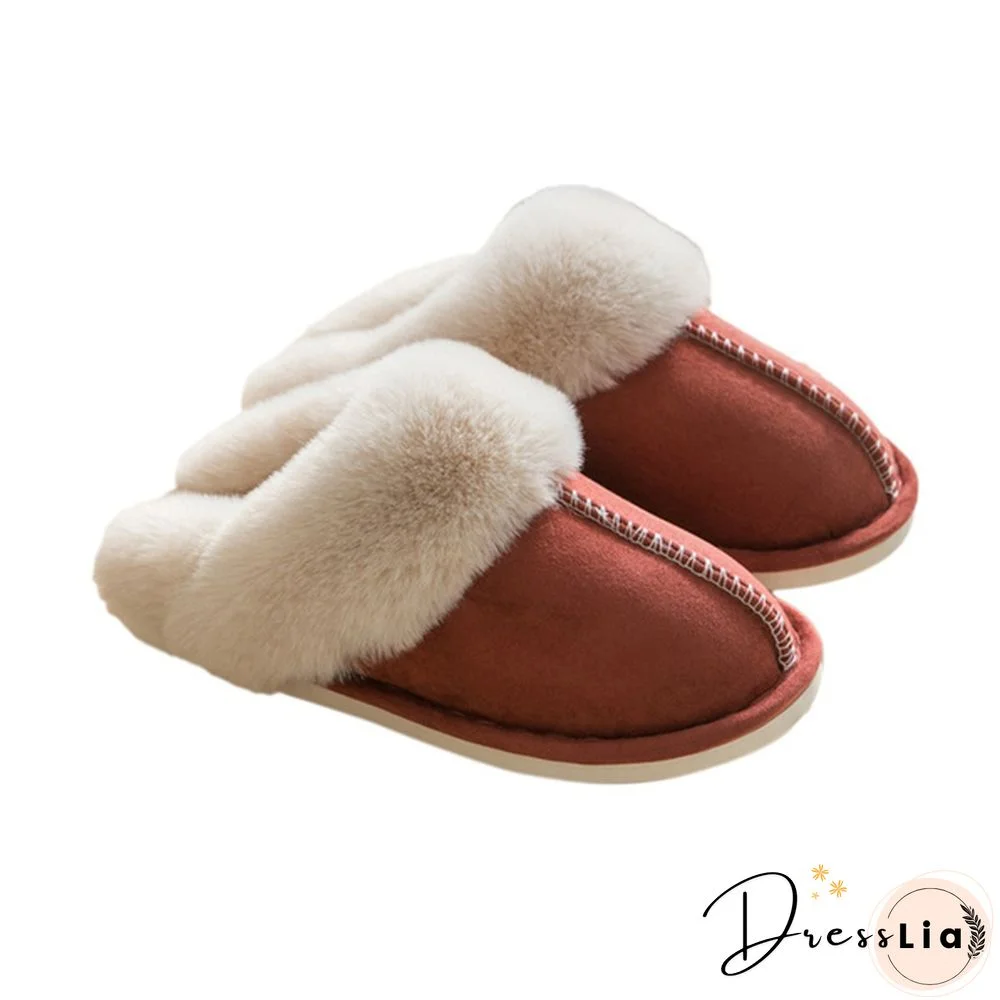 Fashion Women Winter Slippers Indoor Bedroom Lovers Couples Shoes Fashion Warm Shoes Flat Flat Antiskid Slipper