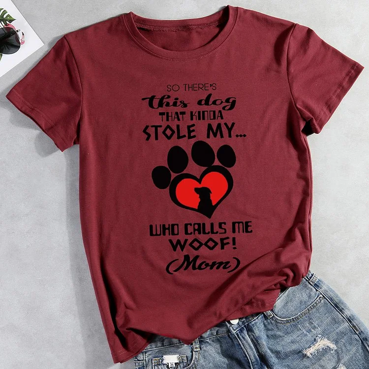 So There's This Dog That Kinda Stole My Heart  Pet Animal Lover T-shirt Tee -012181-CB